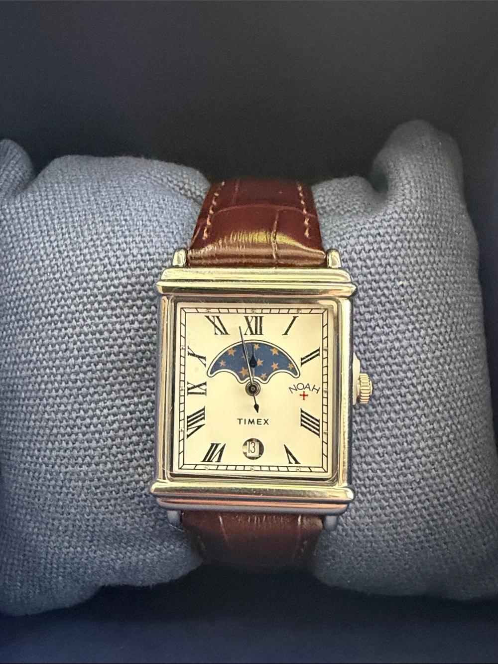 Timex x Noah Rectangular Moonphase Watch – Brown Leather / Silver Case - Picture 3 of 4